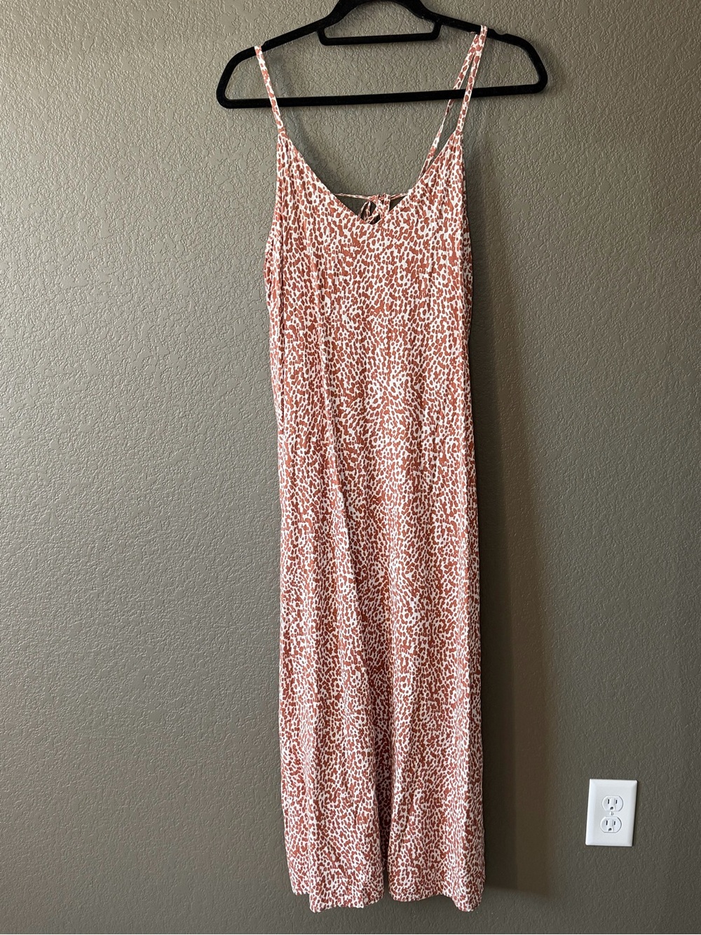 Old Navy Rust & White Spaghetti-Strap Printed Maxi Dress